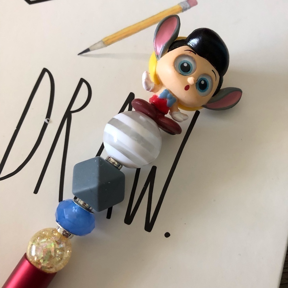 Disney Doorables: Pinocchio: Pinocchio with donkey ears handmade beaded pen